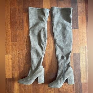 Marc Fisher Taupe Suede Over the Knee Boots | Size 7.5